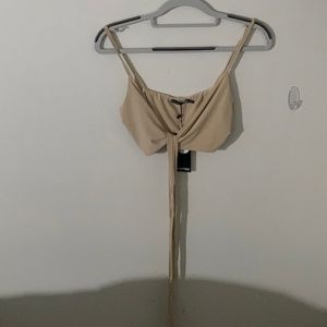 Boohoo nude crop top